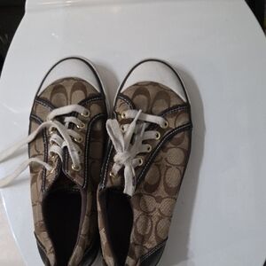 Coach Brown and Cream Women's Sneakers